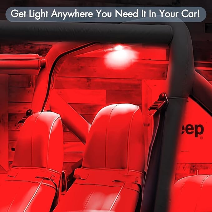 UTV Dome Light, ACEC SHOP Universal Roll Bar LED Dome Light Utility Roll Cage Lights UTV Interior Lights Courtesy Lighting Roll Bar Mount LED Light for UTV Polaris RZR SXS Ranger Truck - White/Red