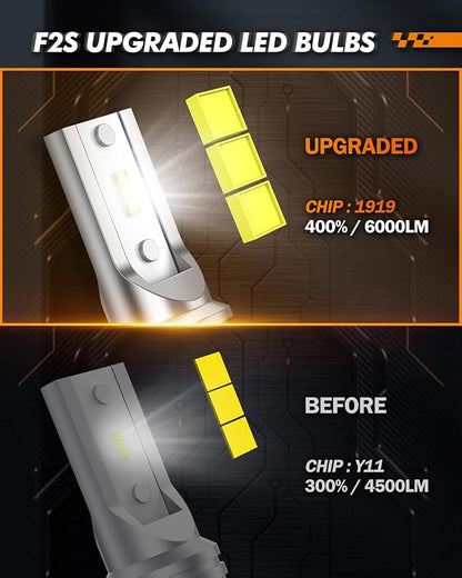 SEALIGHT 5201/5202 LED Fog Light Bulbs, Real 1:1 100% Successful Installation, 6500K Cool White Fog Light Bulb, PS24W/PS19W LED Fog Lights For Cars, Clearance Light Marker Light Plug-N-Play Pack of 2