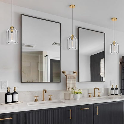 Crystal Pendant Light Kitchen Island: 2 Pack Gold K9 Crystals Lights - 5.1" Dimmable Contemporary Cylinder Light above Dining Table - Modern Ceiling Hanging Lighting for Bedroom E12 Bulbs Included