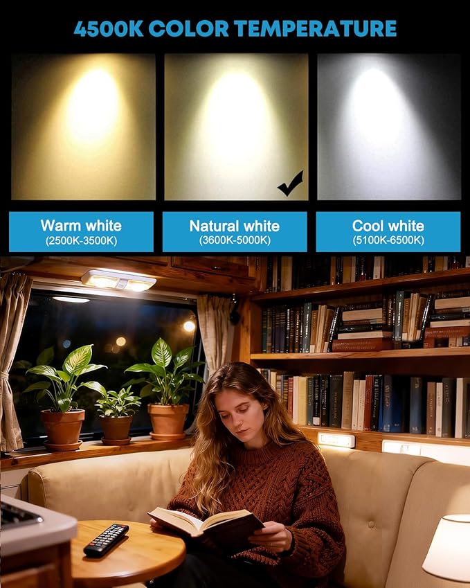 Kohree RV Lights Interior 5PCS, RV LED Ceiling Lights, 12V RV Lights Double Dome Light Fixture with ON/Off Switch for RV Car Trailer Camper Boat, Natural White 4000-4500K, 48X5050SMD