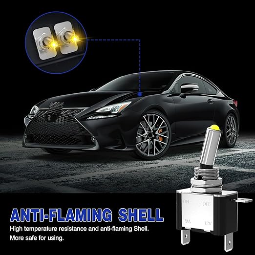 Nilight 3PCS Yellow LED Toggle Switches 12V 20A 3 Pin 2 Position ON Off SPST Heavy Duty Rocker Switch for Auto Car Marine RV Vehicles Truck Boat Dash