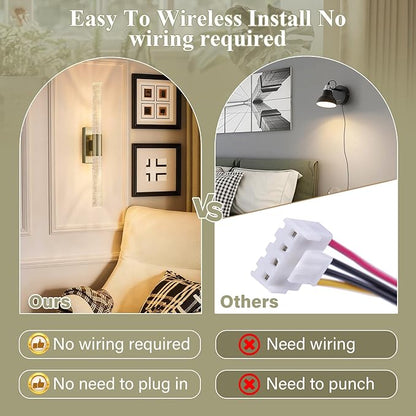 camuucci Battery Operated Wall Sconces Set of 2 Rechargeable Battery Powered Wall Light with 12000mAh Not Hardwired Dimmable Wall Lamp Fixtures for Bedroom Living Room Brown 20.9 Inches