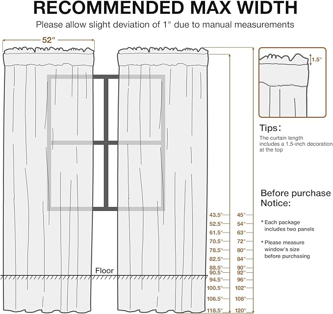 Anmao Non-See-Through Sage Green Privacy Semi Sheer Curtains for Living Room 90 Inch Length 2 Panels Set, Light Filtering That Let Light in Rod Pocket Window Drapes for Bedroom, 52W x 90L, Sage