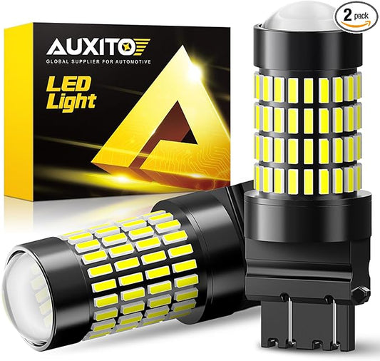 AUXITO 3157 LED Bulbs Reverse Lights, Super Bright 3056 3156 3057 4157 LED Bulbs with Projector for Reverse Back Up Lights Tail Brake Signal Parking License Plate Lights, 6000K White