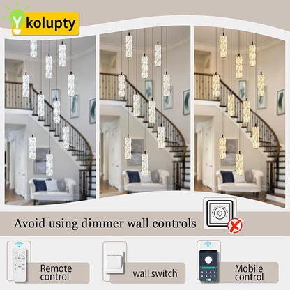 ykolupty Modern Crystal Chandelier 10-Lights Rectangle Pendant Light LED Dimmable Black Linear Chandelier Flush Mount Crystal Pendant Light for Living Room Dining Room Foyer