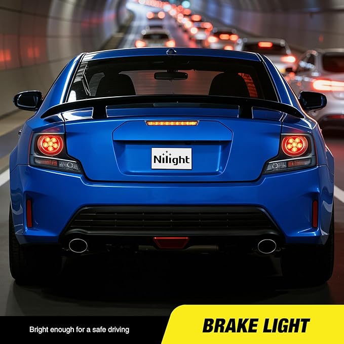 Nilight Third Brake Light Tail High Mount 3rd Stop Lights Smoked Lens Compatible with Toyota Scion tC 2011 2012 2013 2014 2015 2016 Van SUV Rear Center Cab Lamp