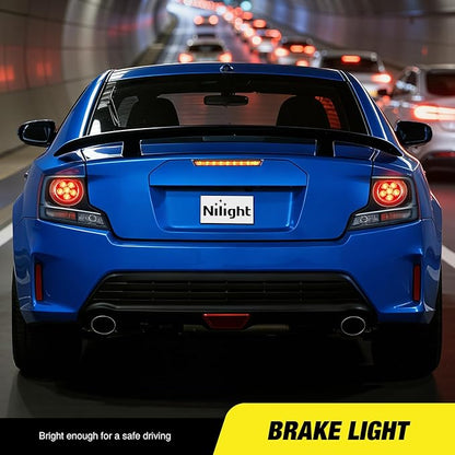 Nilight Third Brake Light Tail High Mount 3rd Stop Lights Smoked Lens Compatible with Toyota Scion tC 2011 2012 2013 2014 2015 2016 Van SUV Rear Center Cab Lamp