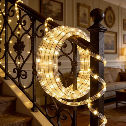 LED Rope Light, 20Ft LED Strip Lights Outdoor Waterproof Decorative Lighting for Indoor/Outdoor Decorations, Deck, Patio, Party and Bedroom Decorations (Wram White)