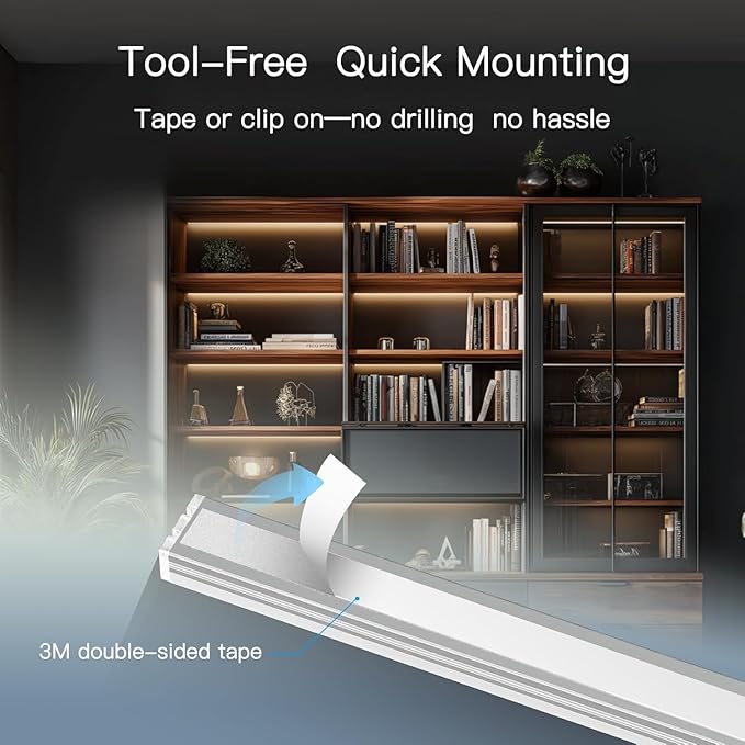 V4light Under Cabinet LED Lighting, 6 Pack Ultra Slim Aluminum Light Bars, Plug-in Kitchen Lights with Touch Dimmer, Dimmable 2700K–6500K, Linkable for Closet, Shelf, Display Cabinet