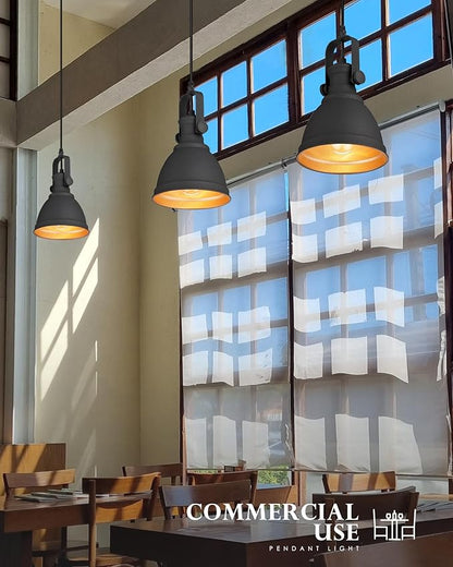 Black Pendant Light, 6.5" Hanging Light Fixtures, Pendant Lighting for Kitchen Island Bar Restaurant Entryway, AD-2151-1P