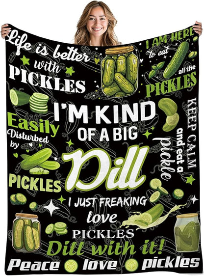 Pickle Blanket Gifts for Pickle Lovers, Pickles Birthday Gifts for Women, Friend, Girl, Soft Warm Blanket for Pickles Lovers, Gift for Couch Sofa Gifts for Christmas Thanksgiving Day 50x60in