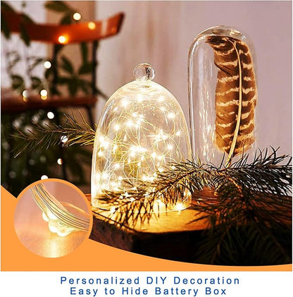 Ostwiki Warm White Fairy Lights Battery Operated, 7ft Mini Lights for Mason Jar, 12-Pack 20 Small LED String Lights for Crafts Bedroom Wedding Party Table Bottle Christmas Firefly Fairy Decoration