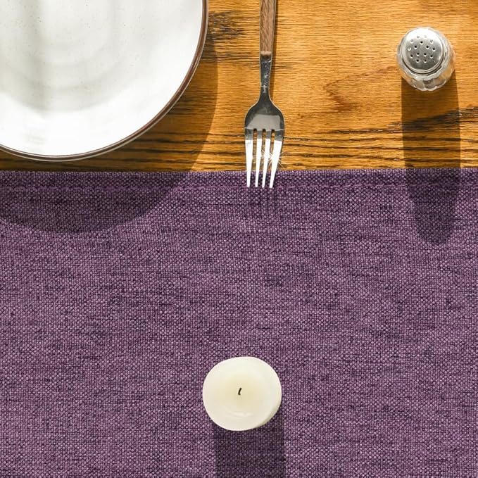 Artoid Mode Purple Table Runner, Seasonal Summer Washable Kitchen Dining Table Decoration for Home Party Decor 13x108 Inch