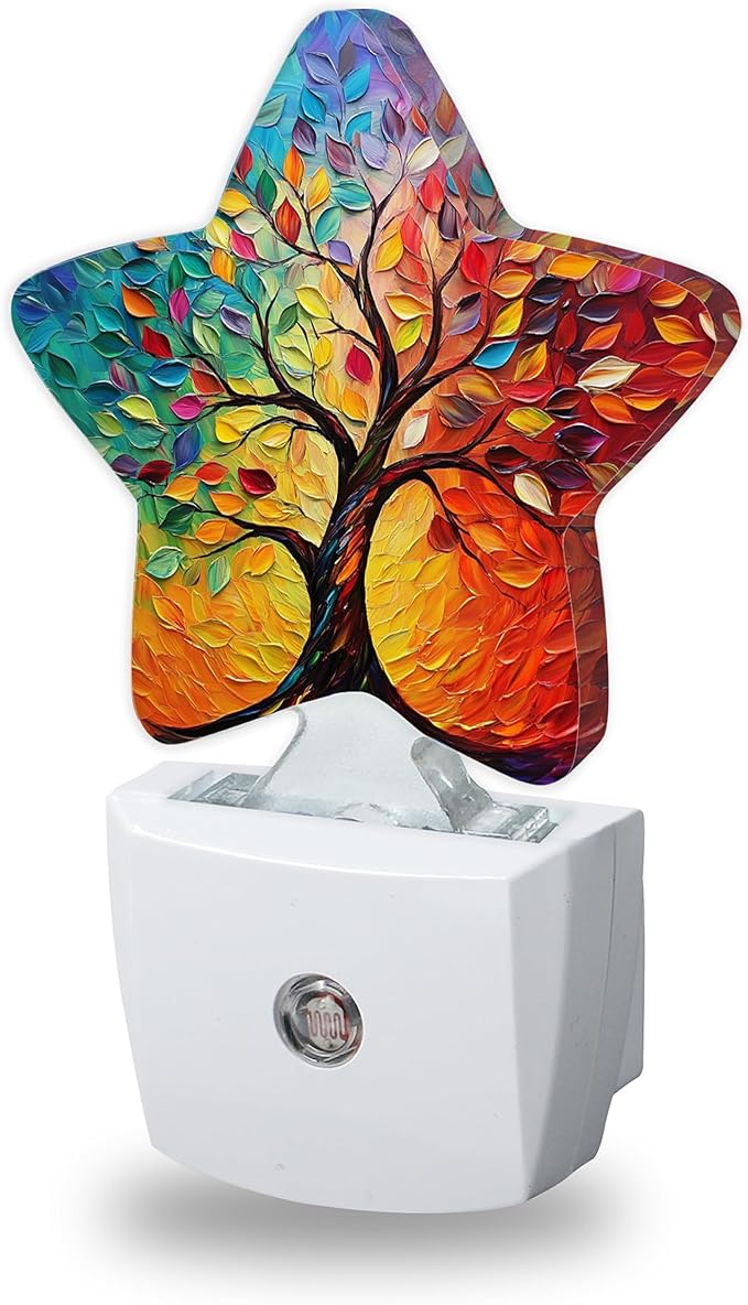 Tree of Life Night Light for Kids,Colorful Tree Night Lights Plug Into Wall, Lightweight Dusk to Dawn Light Sensor Warm Nightlights for Girls Boys Bedroom Nursery Basement