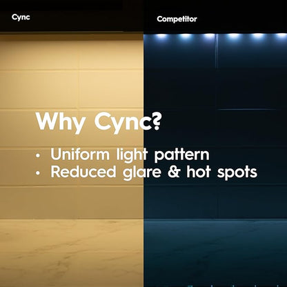 Cync GE Reveal HD+ Smart LED Undercabinet Bar Light, 24in, Color Changing & Tunable White 2000K to 7000K, Wi-Fi, Works with Alexa & Google Home, Plug-in or Direct Wire, No Hub Required