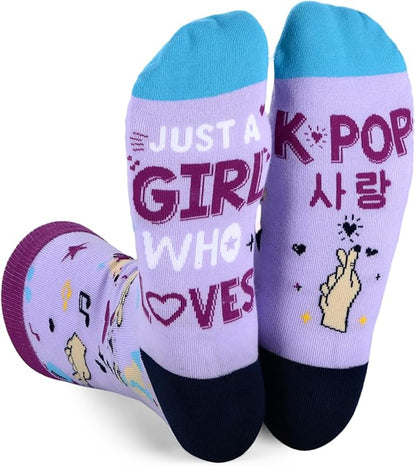 Sophauteem K-Pop Socks for Girls, Cute Crew Socks, Korean Pop Fan Gift, Kpop Lover Socks for Teens Women, Music Lover Gift
