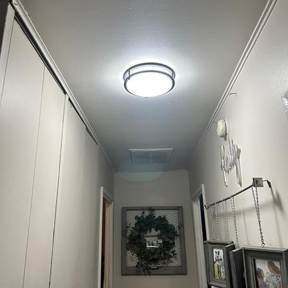 Kalium LED Ceiling Light with Remote 2Pack 12 Inch Flush Mount Ceiling Light Fixture, 18W 3000K-6000K Adjustable Color Temperature, Dimmable Lighting Fixtures for Kitchen Bedroom. Hardwired.