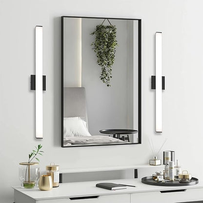 Bathroom Vanity Light Brushed Nickel Square LED 24 inch 14W 4000K Natural White Light Wall Bar Lighting Fixtures Over Mirror (Matte Black, 31.5in 4000K Dimmable)
