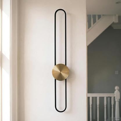 Modern Wall Sconce Dimmable 3000K/4000K/6000K LED Wall Light Fixture, Hardwired Wall Lamp for Living Room, Dining Room, Bedroom, Hallway, Lobby, Entryway (Brushed Black, 35.4inch/H90cm)