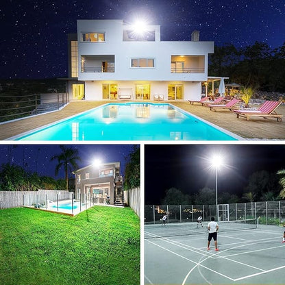 XYCN 600W LED Stadium Flood Lights Outdoor(3050W Equivalent),67500LM Super Bright LED Arena Lights,100-277V IP66 Waterproof 5000K Daylight White Commercial Lighting for Sports Fields and Counts