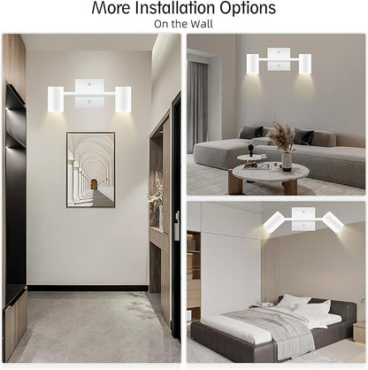 BoostArea 2-Light Track Lighting Kit, LED Track Lighting with GU10 Socket, Flexibly Rotatable Light Heads, Modern Track Lighting Fixtures Ceiling for Kitchen, Bedroom, Living Room, Bulb Not Included