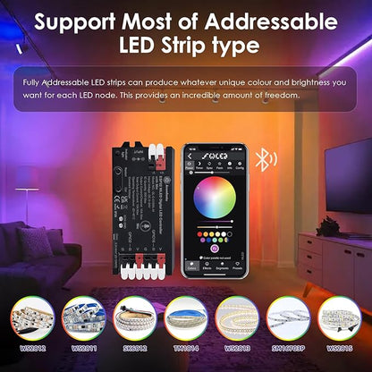 WLED Controller ESP32 with Microphone, Addressable LED Controller for RGB RGBW Light Strip WS2812B SK6812 WS2811 TM1814 WS2813 WS2815 5-24V ESP32