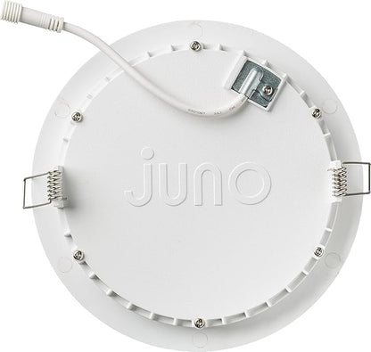 Juno LED Recessed Lights 6 Inch Round Wafer Downlight, 5-in-1 Switchable White Color Temperature, 120 Volts, 6-Inch Regressed Trim, Matte White (WF6 REG SWW5 90CRI MW M6)