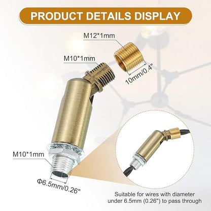 MECCANIXITY Sloped Ceiling Adapter, 180 Degree 46x15mm M10 Fine Thread Sloped Ceiling Light Fixture Adapter Kit for Ceiling Pendant Light Chandelier Track Suspend(Copper)