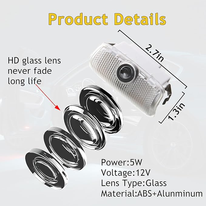 2Pcs Never Fade Car Door Lights Logo Projector,LED Welcome Lights for Q50 Q60 Q70 G25 G37 QX50/56/60/70/80 M25/35/37/45/56 FX35/37/45/50 EX25/35/37 Ghost Shadow Lamp (for IF-NT, 2pcs)