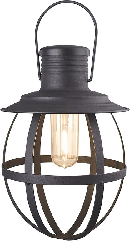 Xodus Innovations BL840 Battery Powered Outdoor Decorative LED 11 Inch Metal Hanging Lantern with Your Choice of 4, 6 or 8 Hour Automatic Timer, Black…