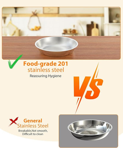 GarveeHome Chafing Dish for Buffet 6 Pack, 5 QT Round Chafing Dishes Buffet Set w/Lid Holder, Stainless Steel Chafers and Food Warmers with Spoon and Tweezers for Parties, Weddings, Events, Rose Gold