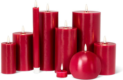 Abbott Collection Wax LED Flameless Pillar Candle - Red (3x6 H)