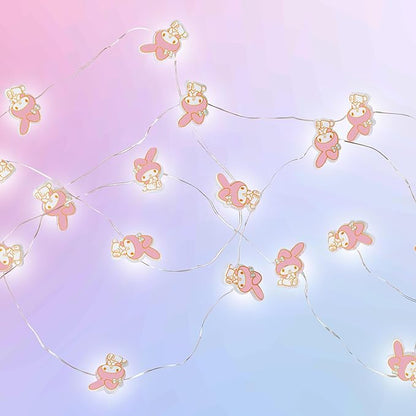 Silver Buffalo Sanrio Hello Kitty and Friends My Melody 20ct Decorative String Lights, 7 Feet Long, Battery Powered (2 AA Batteries Included), Cool White LED, Indoor Use Only