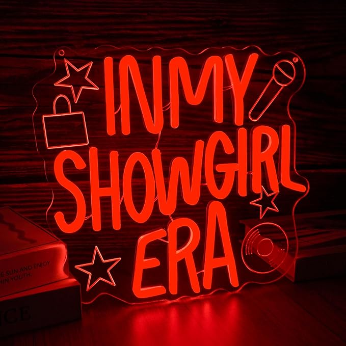 In My Showgirl Era Neon Sign - Orange LED Showgirl Wall Art, Pop Culture Party Decor & Wall Art, Funny Neon Sign for Bedroom, Man Cave Decor, USB Dimmable Gift, 12.2 * 11"