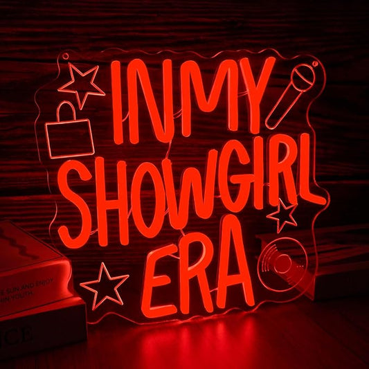In My Showgirl Era Neon Sign - Orange LED Showgirl Wall Art, Pop Culture Party Decor & Wall Art, Funny Neon Sign for Bedroom, Man Cave Decor, USB Dimmable Gift, 12.2 * 11"