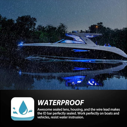 Nilight 10PCS 3.8" 6 LED Blue Indicator Light Truck Camper Side Marker Clearance Lights for Marine Boat Stern Yacht Kayak Sailboat Trailer Bus RV
