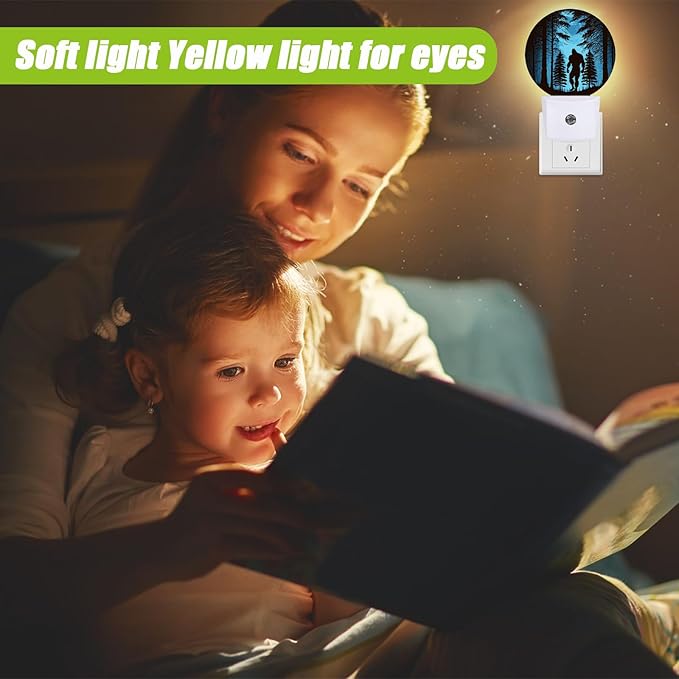 Big Foot Night Light,Forest Night Lights Plug into Wall for Kitchens Toilets Bedroom Decorative Half Round Nightlight Led Lamp 0.5W Sleep Friendly