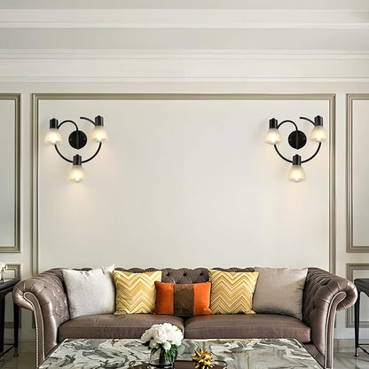 KEESFU 3-Light Kitchen Flush Mount Ceiling Light，Modern Round Track Lighting Fixtures，Directional Ceiling Spot Light for Dining Room Bedroom Hallway.