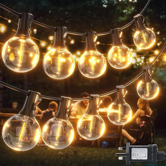 Outdoor String Lights 100ft LED Hanging Globe Patio Lights with G40 Shatterproof Bulbs(34+3 Bulbs), Spring Easter Gift for Men Women Waterproof Connectable Hanging Light Outdoor Decor Garden Backyard