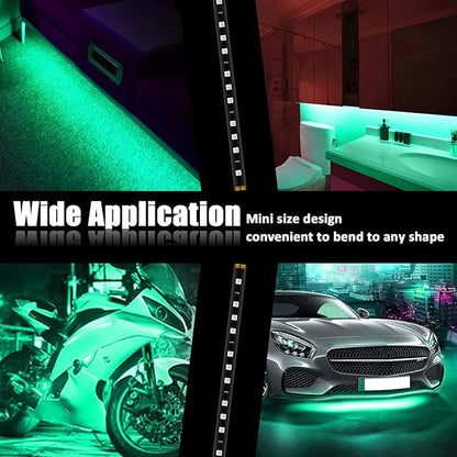 Green 12v 15 Led 30cm Car Flexible Waterproof Underbody Light Strip Pack of 20