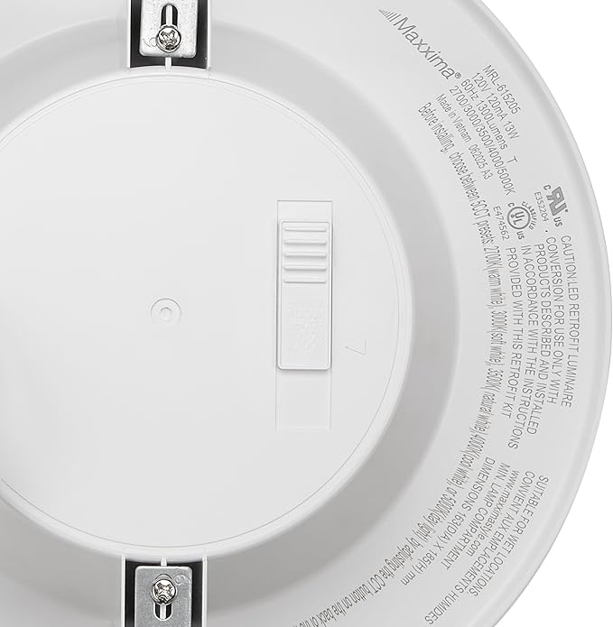 Maxxima 5 in. & 6 in. 5 CCT Retrofit Recessed LED Downlight - 1300 Lumens, E-26 Quick Connect, Dimmable, Color Selectable 2700K-5000K (2700K/3000K/3500K/4000K/5000K), for Living Rooms and Kitchens