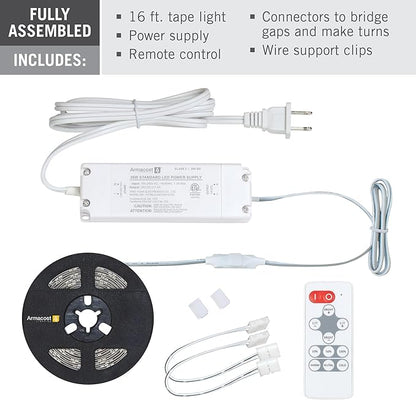 Armacost Lighting 421501 Ribbon Flex Home Tunable White LED Tape Light Kit with Remote, 16 ft