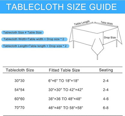 Hiasan 2 Pack Faux Linen Square Tablecloth - Wrinkle and Stain Resistant Washable Table Cloth for Kitchen Dining Room Holiday Table Cover for Party Dinner, Beige, 54 x 54 Inch
