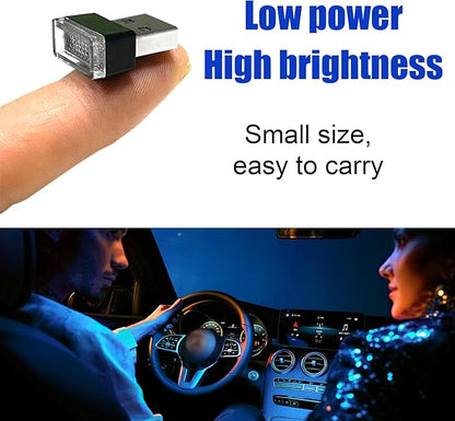 4 PCS USB LED Car Interior Atmosphere Lamp, Portable Mini LED Night Light, Plug-in USB Interface Trunk Ambient Lighting Kit, Universal Interior Car Accessories (Green)