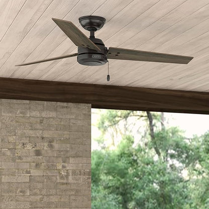 Hunter Cassius - Outdoor or Indoor Ceiling Fan No Light (Noble Bronze, 52 inch)