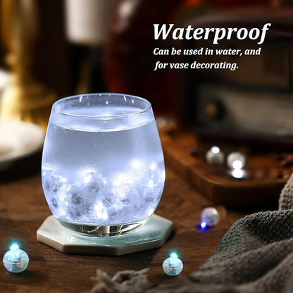 100PCs Mini Led Lights with Hook, Waterproof Round Tiny Led Light for Party Decorations Neon Party Light, White-Blinking Lights