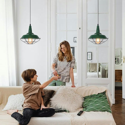 Farmhouse Green Pendant Light, 3 Packs 10.5 inch, Modern Pendant Lighting, Kitchen Pendant Lights, Industrial Pendant Light, Pendant Lights Kitchen Island for Bedroom, Living Room, Bar