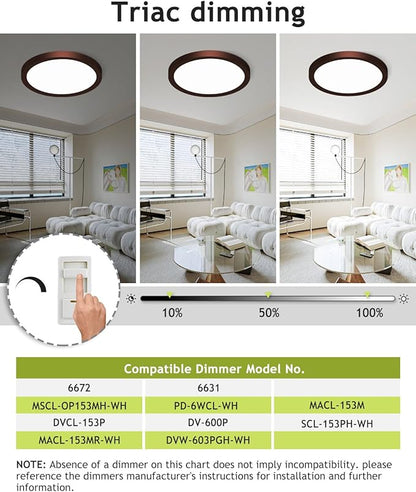 hepside 1PACK Flush Mount LED Ceiling Light Fixture Oil Rubbed Bronze, 12Inch 28W, Dimmable 3000K-4500K-6000K 3 Color Ceiling Lamp 3200LM Low Profile Ceiling Light for Kitchen Bedroom Hallway