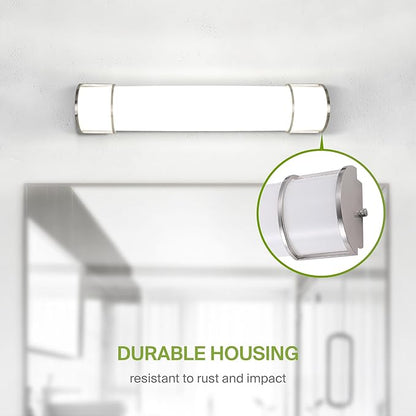 ASD LED 30" Vanity Flush Mount Light Fixture, Linear Bathroom Lighting Bar | 3CCT, Dimmable, Energy Star, ETL Listed | 28W 2425LM 3000-5000K 120V | Long Bath Wall Sconce Over Mirror | Nickel
