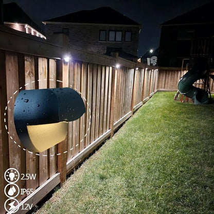 Arrownine Low Voltage Landscape Lighting Cast Aluminum 2.5W Deck Light,Deck Railing Lights Outdoor Patio Step Light,Post Fence Lighting Warm White Water Resistant IP65,Black Finish 3-Pack